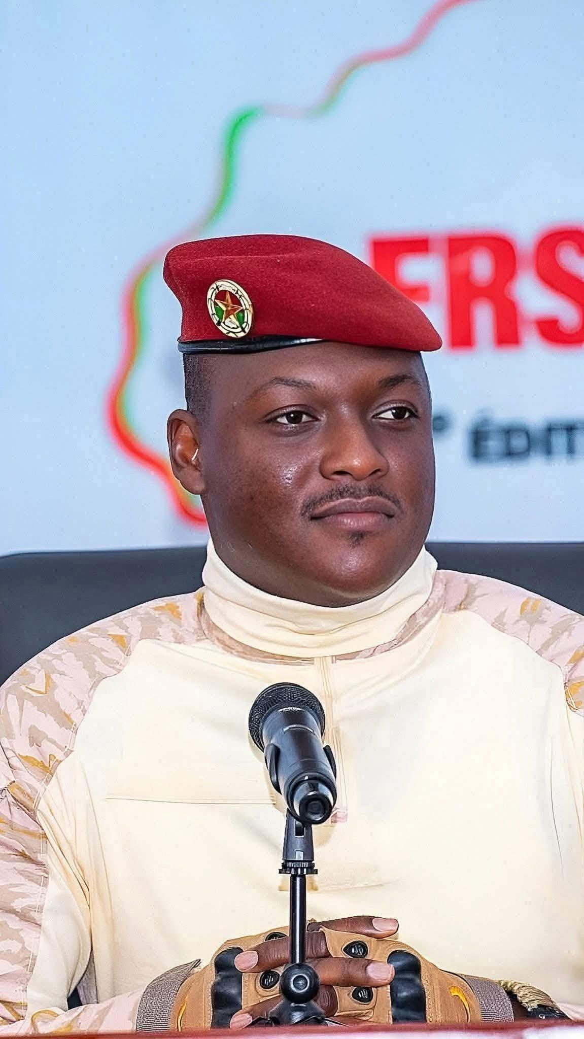 Photo d'illustration du Capitaine Ibrahim TRAORÉ, Président du Faso, Chef de l'État